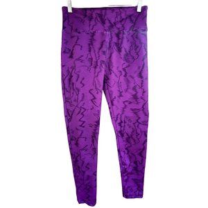 Women's Stretchy Funky Design Leggings sz L/XL purple